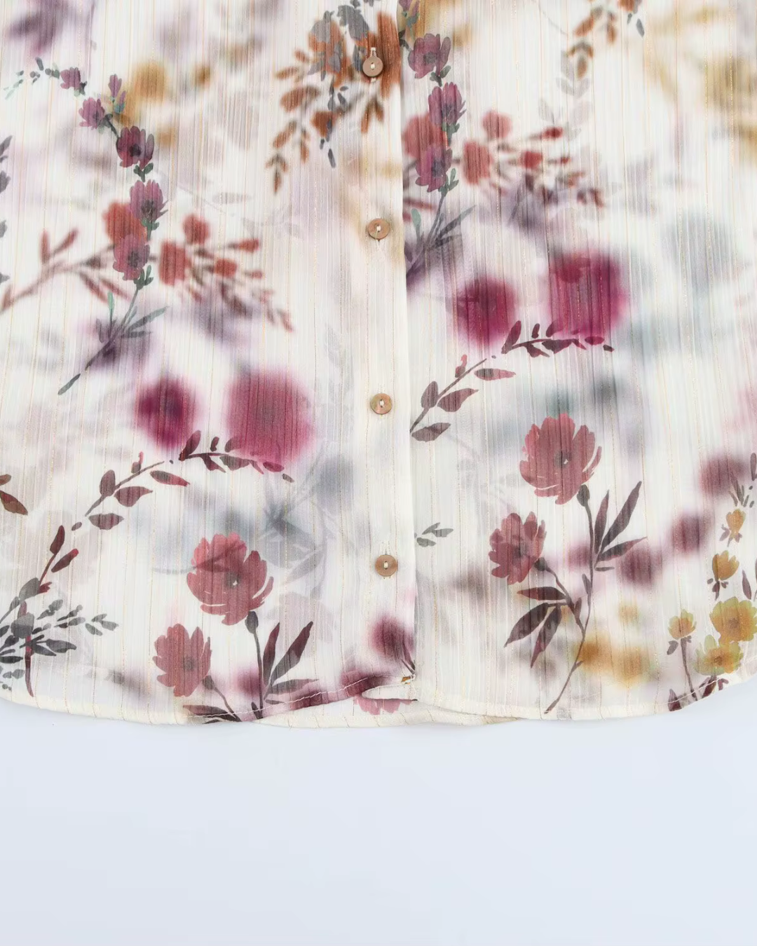 Vintage Bloemenprint Blouse met Flare Mouw voor Dames