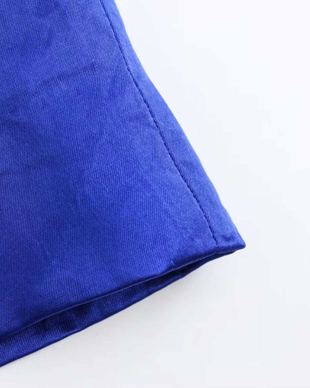 Blauwe Rugloze Satijnen Halter Jurk voor Dames