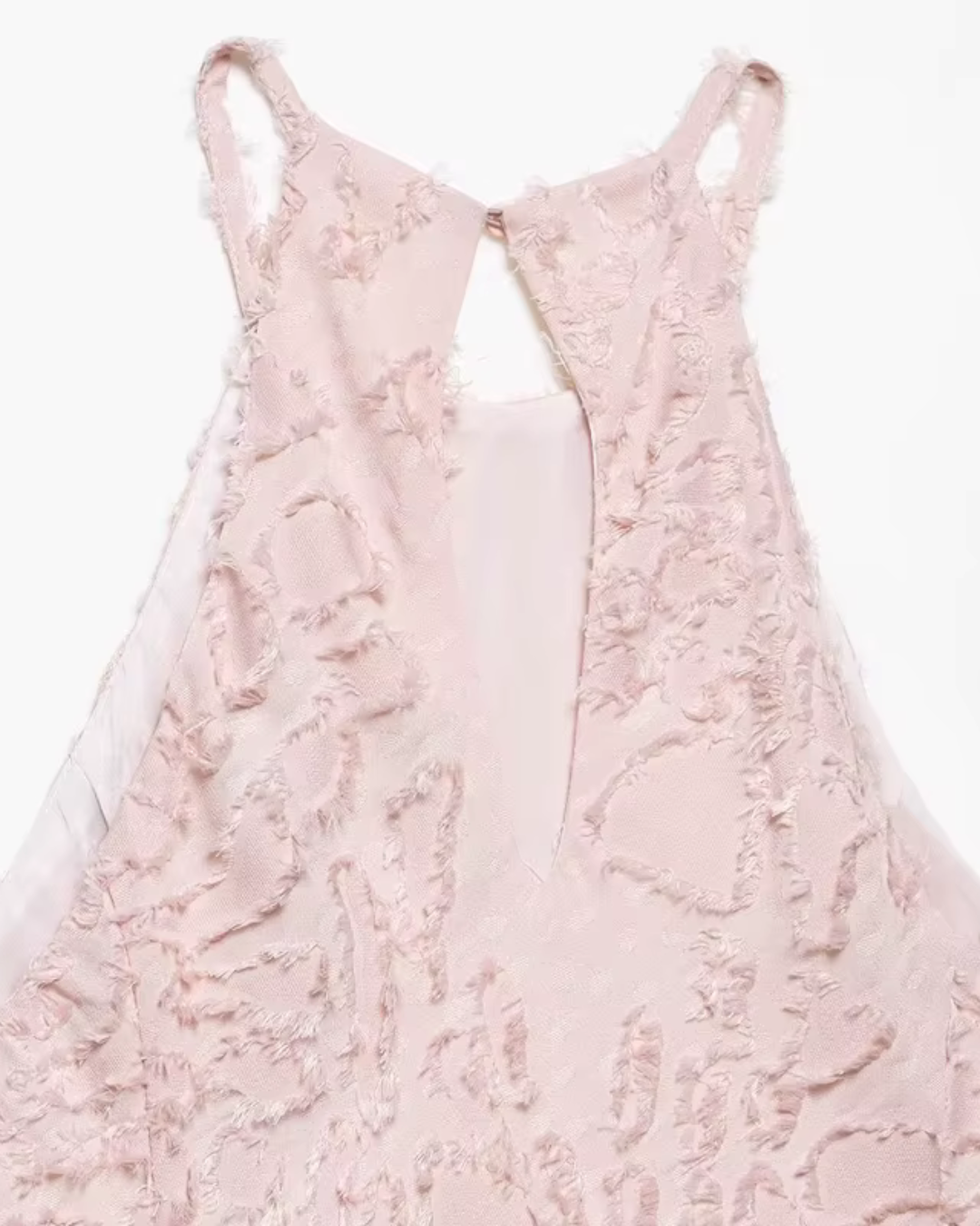 Getextureerde Halter Maxi-Jurk met Open Rug voor Dames