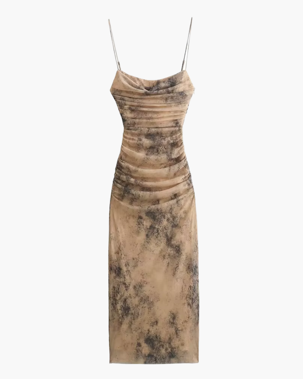 Elegante Tule Halter Midi Dress Met Kleurverloop Voor Dames