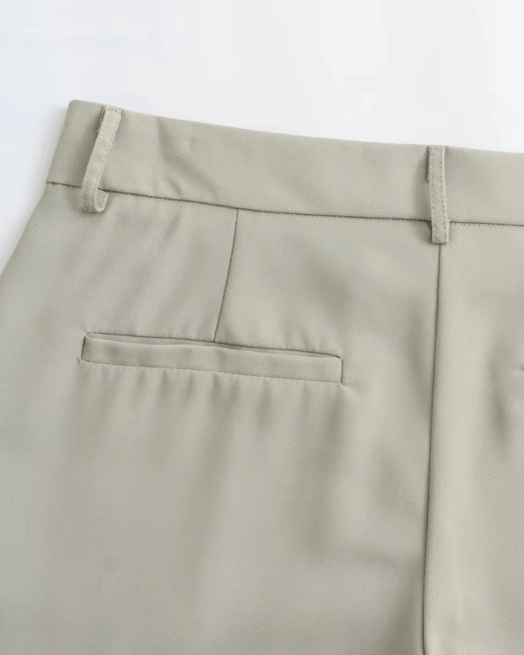 Vintage Beige Casual Pantalon met Hoge Taille voor Dames
