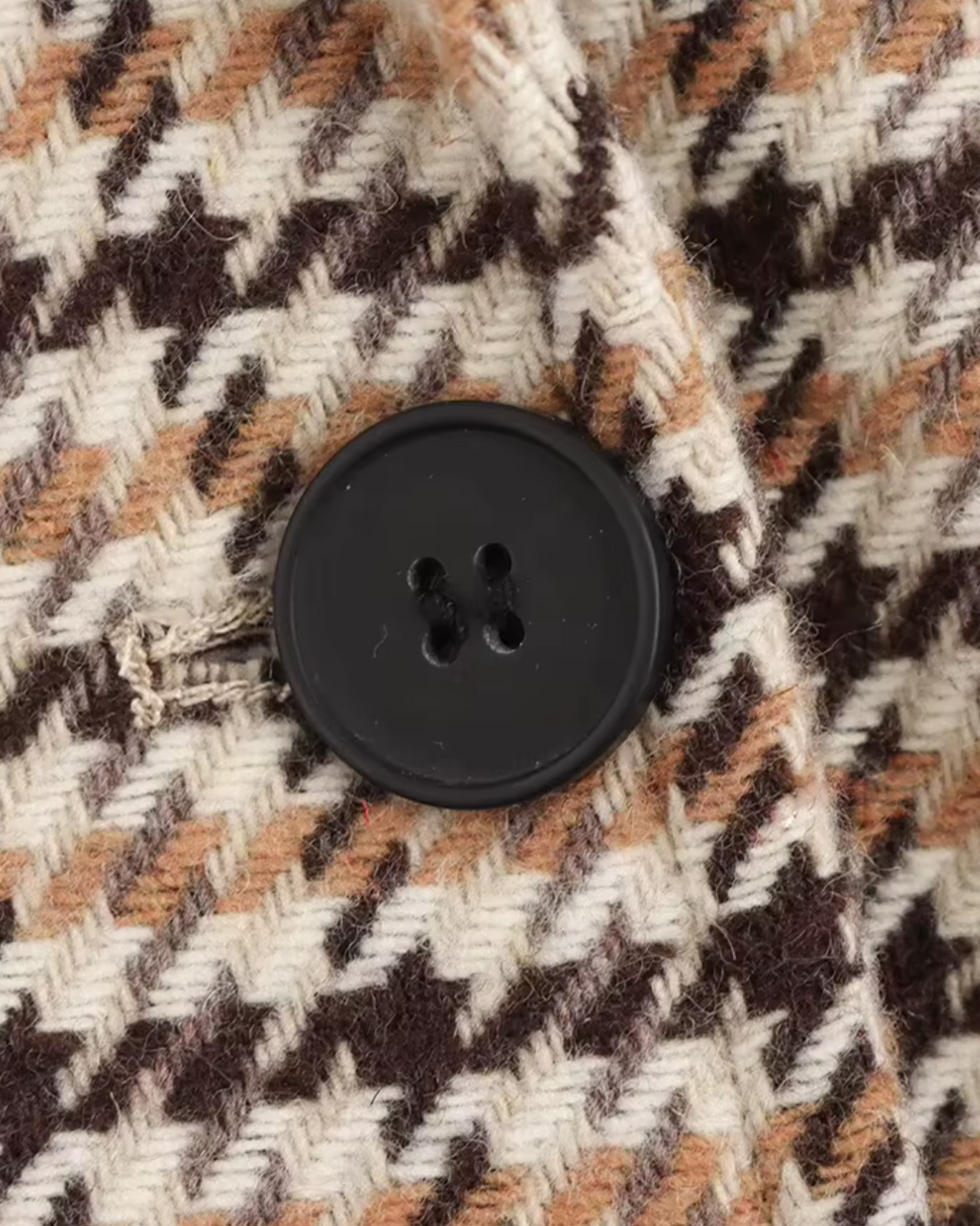 Geruite Wollen Elegante Lange Jas voor Dames