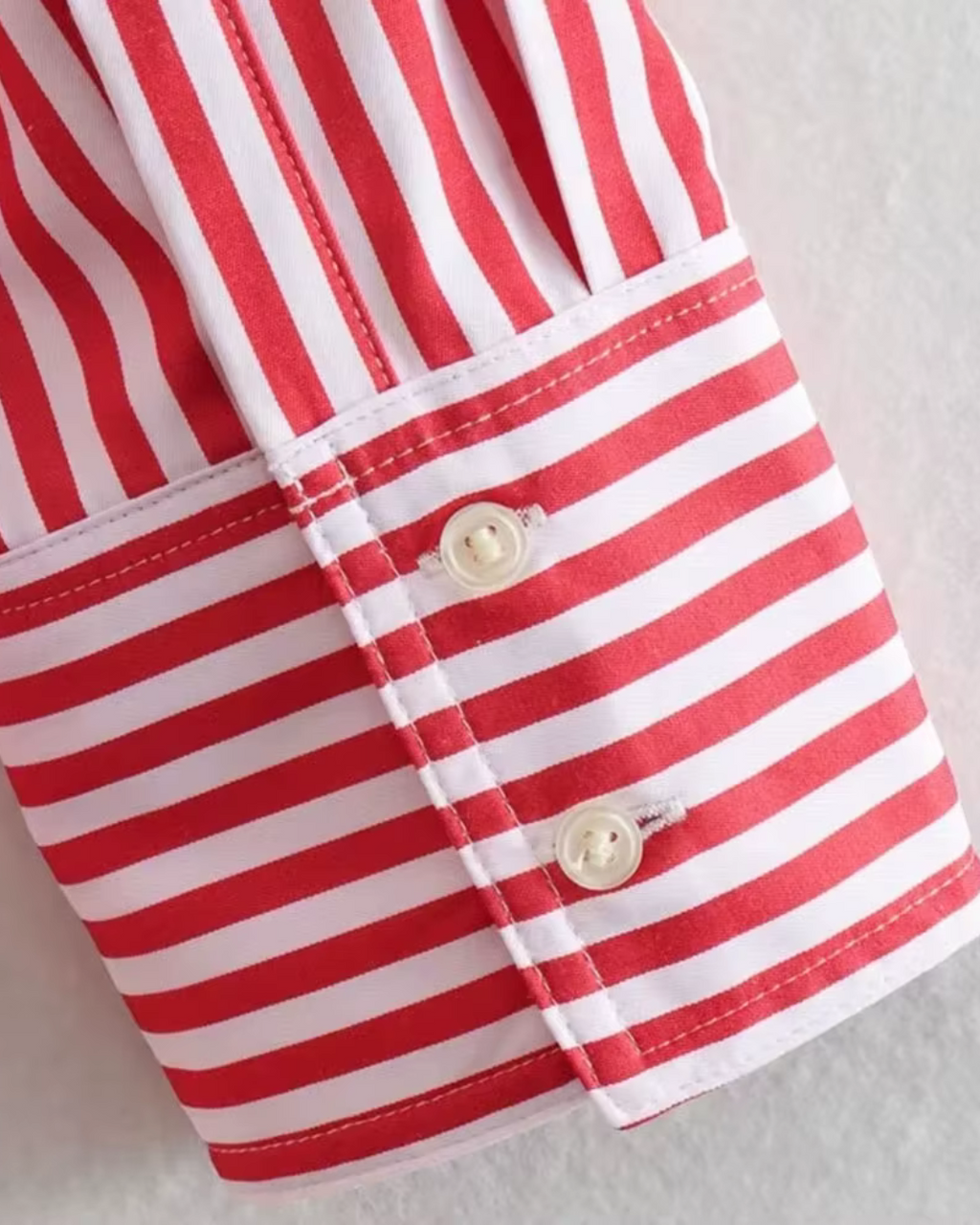 Rode Gestreepte Oversized Popeline Blouse Voor Dames