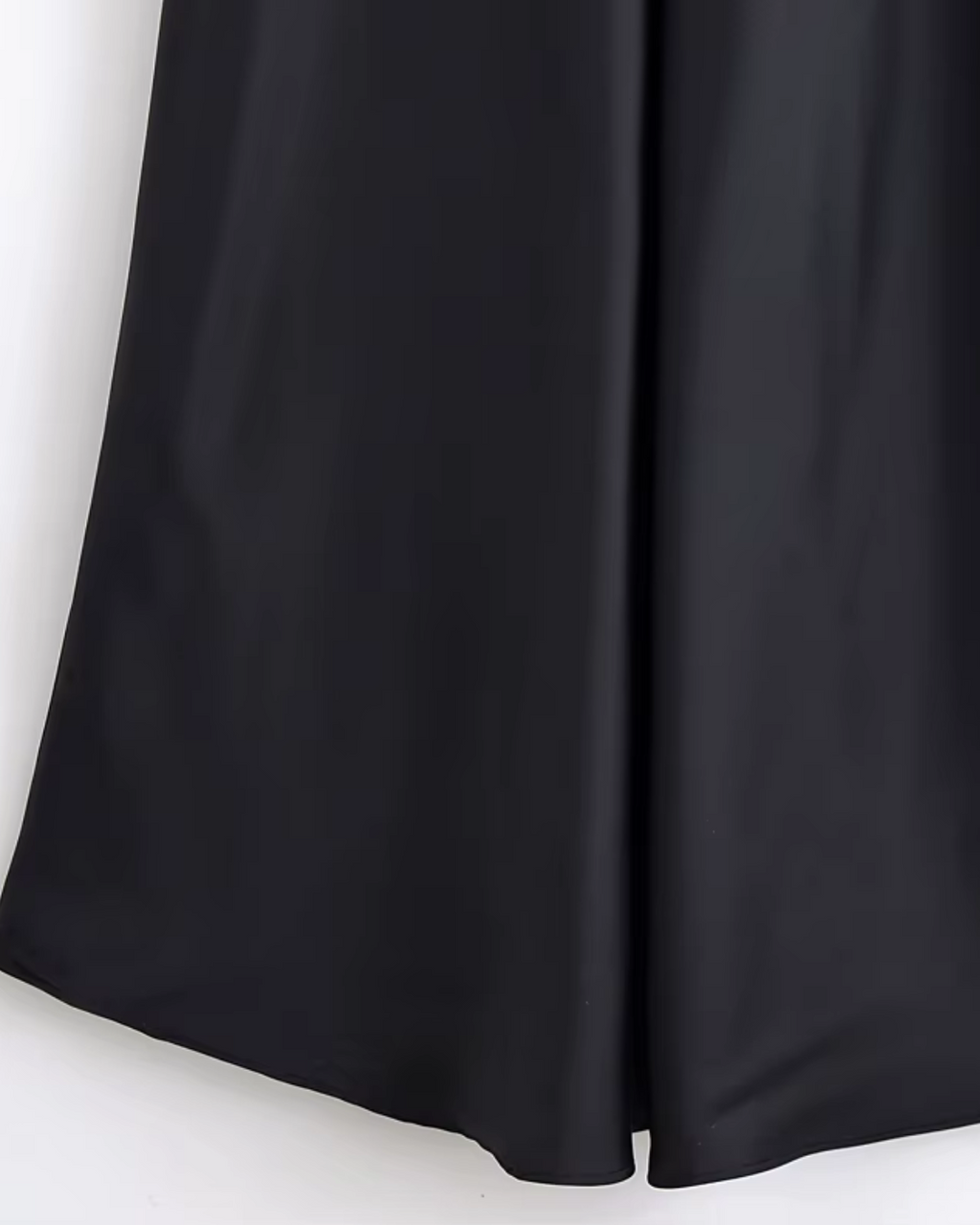 Zwarte Satijnen Jarretel Jurk voor Dames