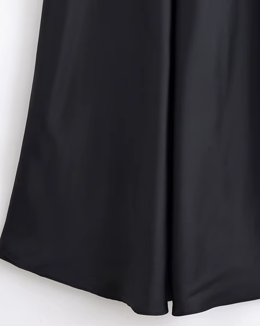 Zwarte Satijnen Jarretel Jurk voor Dames