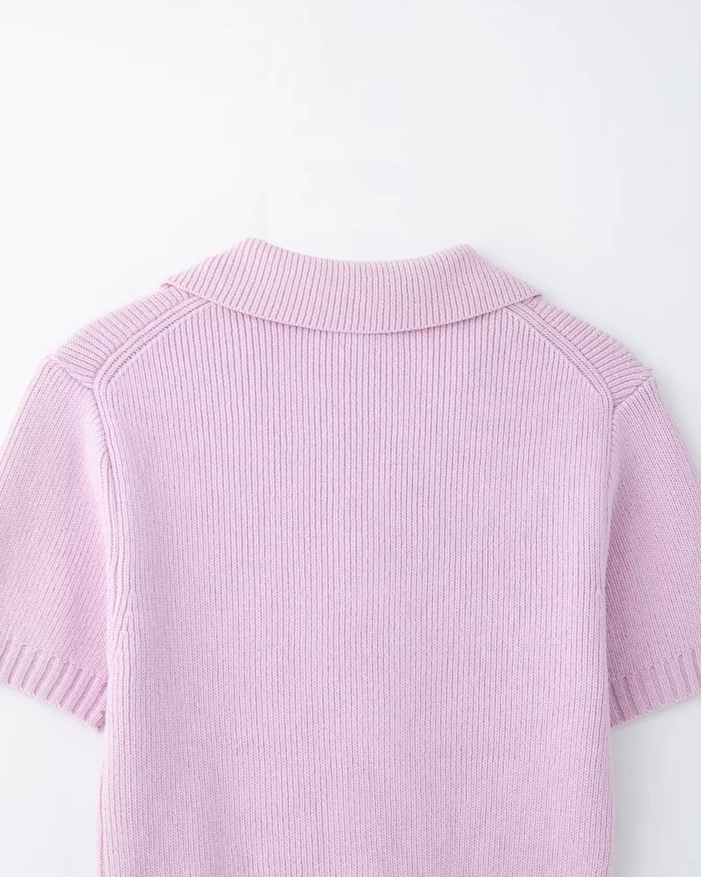 Gebreide Korte Top met Strik en Revers voor Dames