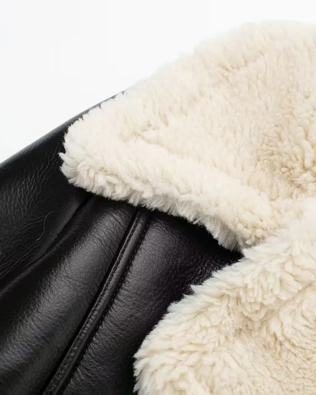 Vintage Kunstleren Jas met Revers en Lange Mouwen voor Dames