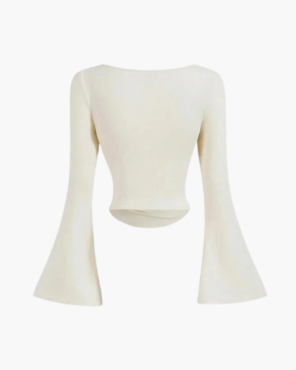 Slim Fit Flare T-shirt met Ronde Hals en Ruches voor Dames