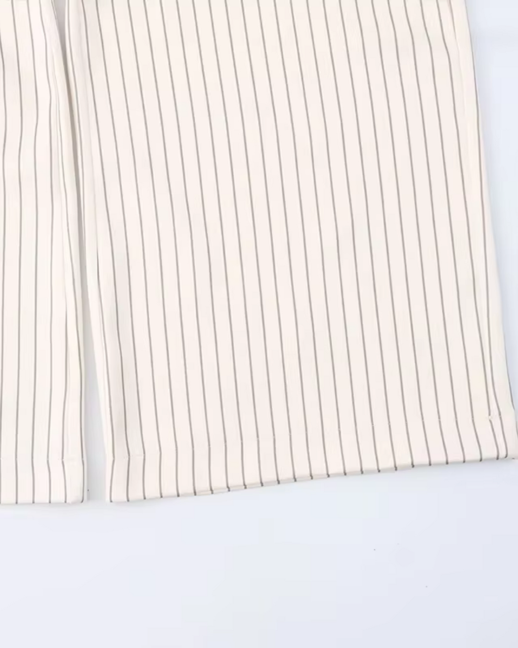 Gestreepte Crème Hoge Taille Broek voor Dames