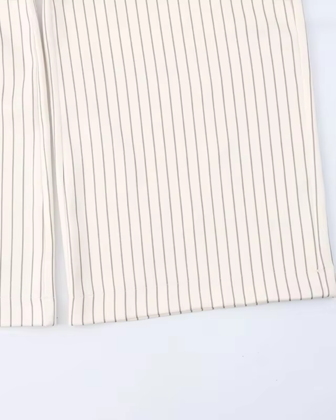 Gestreepte Crème Hoge Taille Broek voor Dames