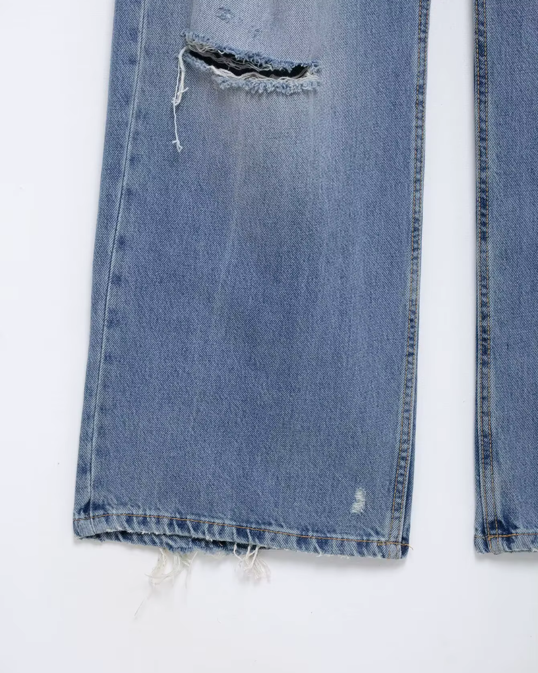 Gescheurde Denim Jeans met Hoge Taille voor Dames