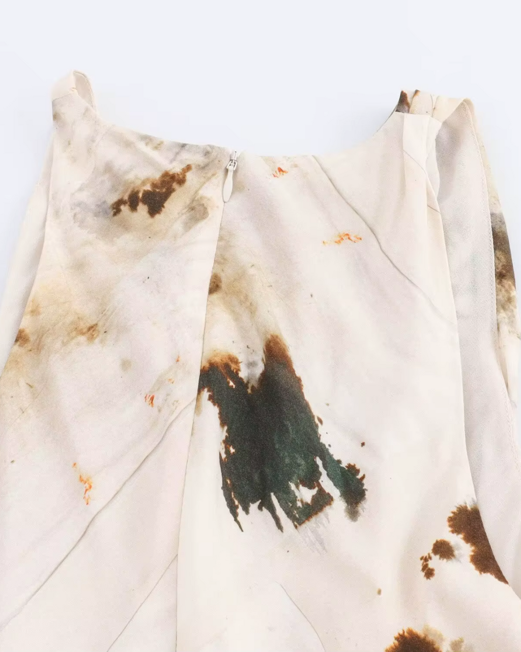 Chique Geplooide Mouwloze Enkeljurk met Rits voor Dames