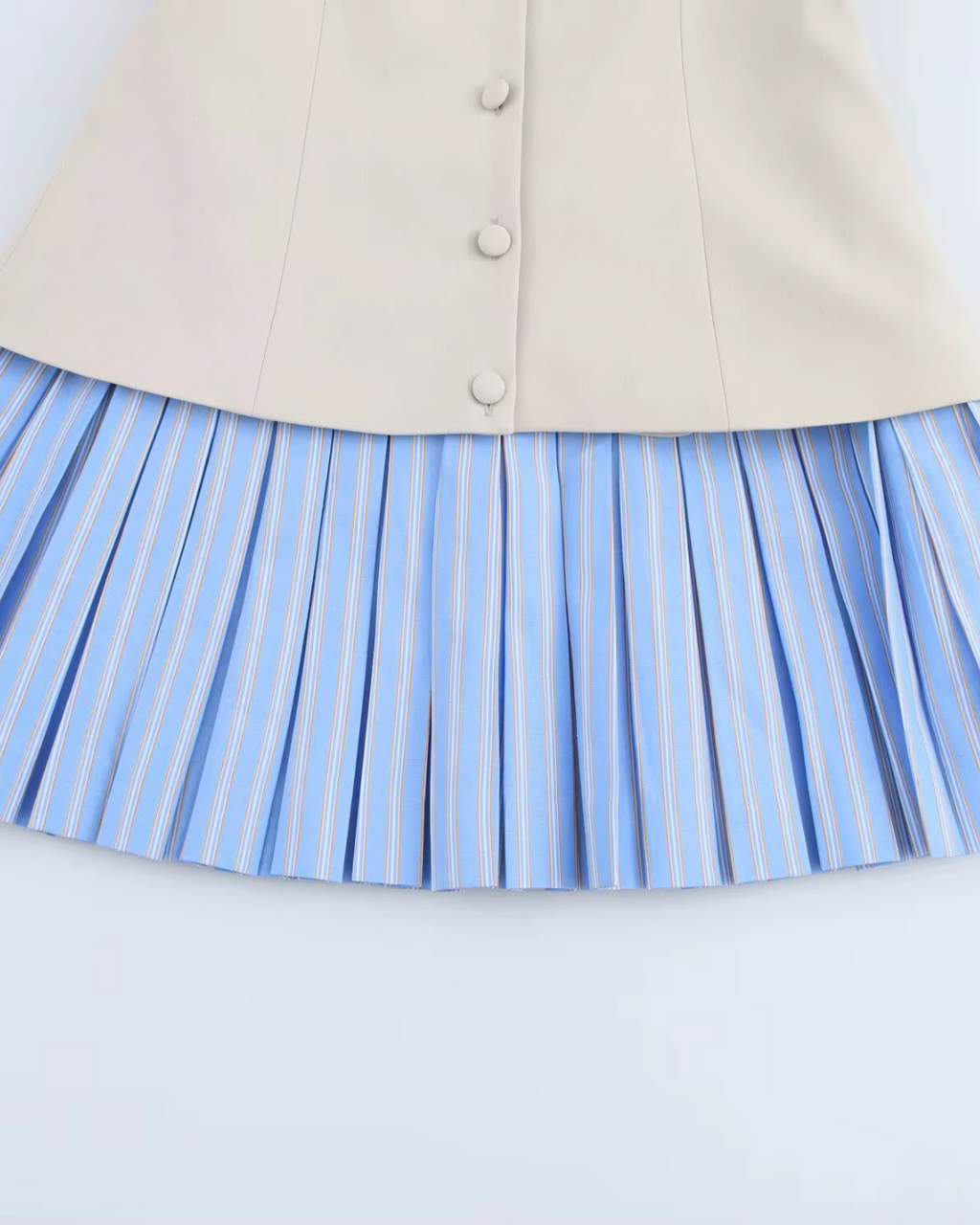 Elegante Geplooide Mini Jurk met Strepen en Sling voor Dames