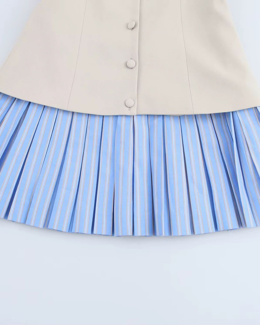 Elegante Geplooide Mini Jurk met Strepen en Sling voor Dames