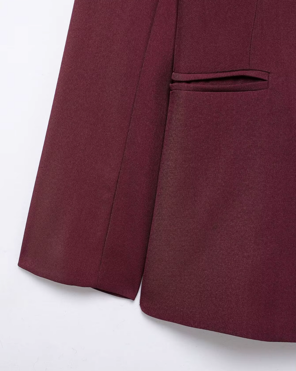 Vintage Bordeaux Rode Blazer en Pantalon Set voor Dames