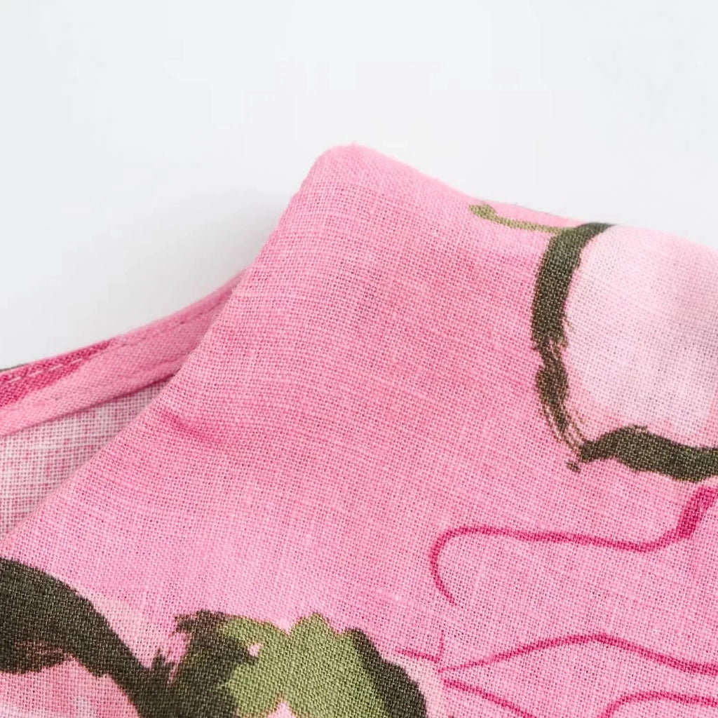 Vintage Mouwloze Rechte Zomerjurk met O-Hals voor Dames