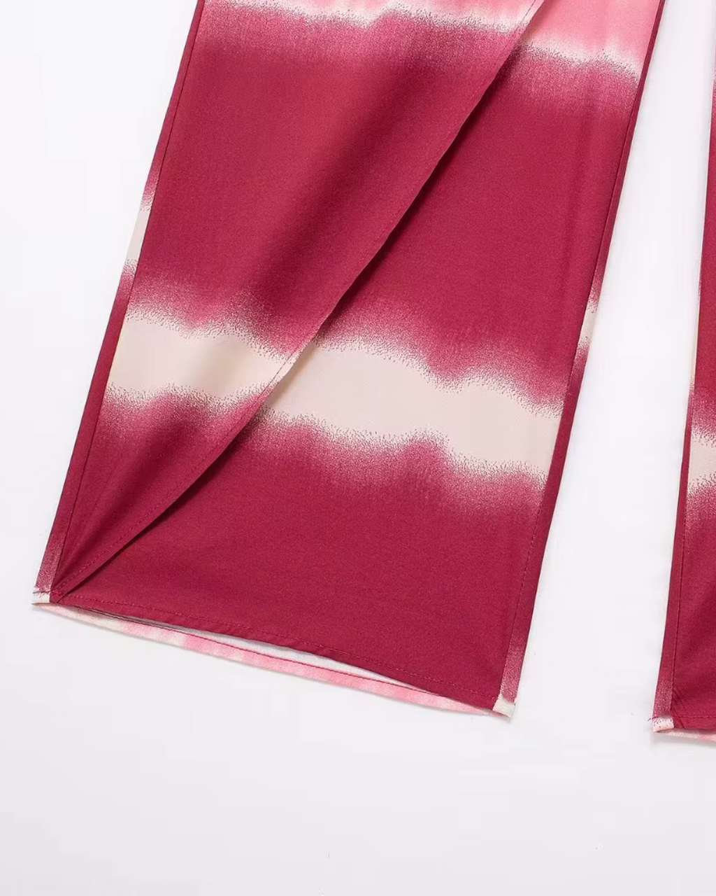 Chique Tie-Dye Wijde Pijpen Broek met Hoge Taille voor Dames