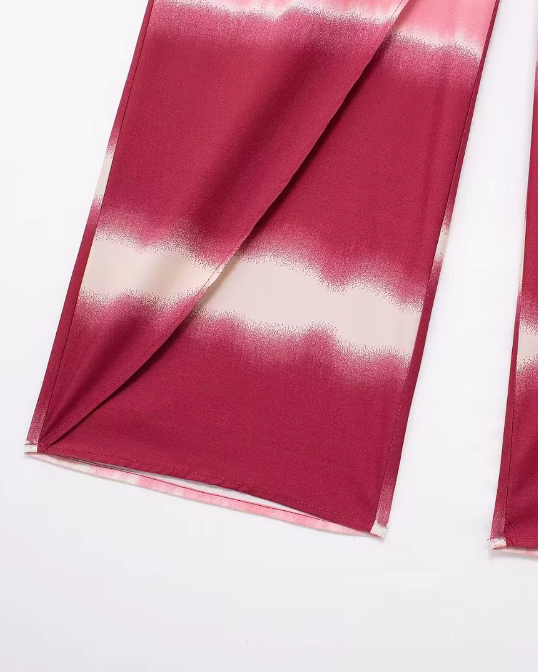 Chique Tie-Dye Wijde Pijpen Broek met Hoge Taille voor Dames