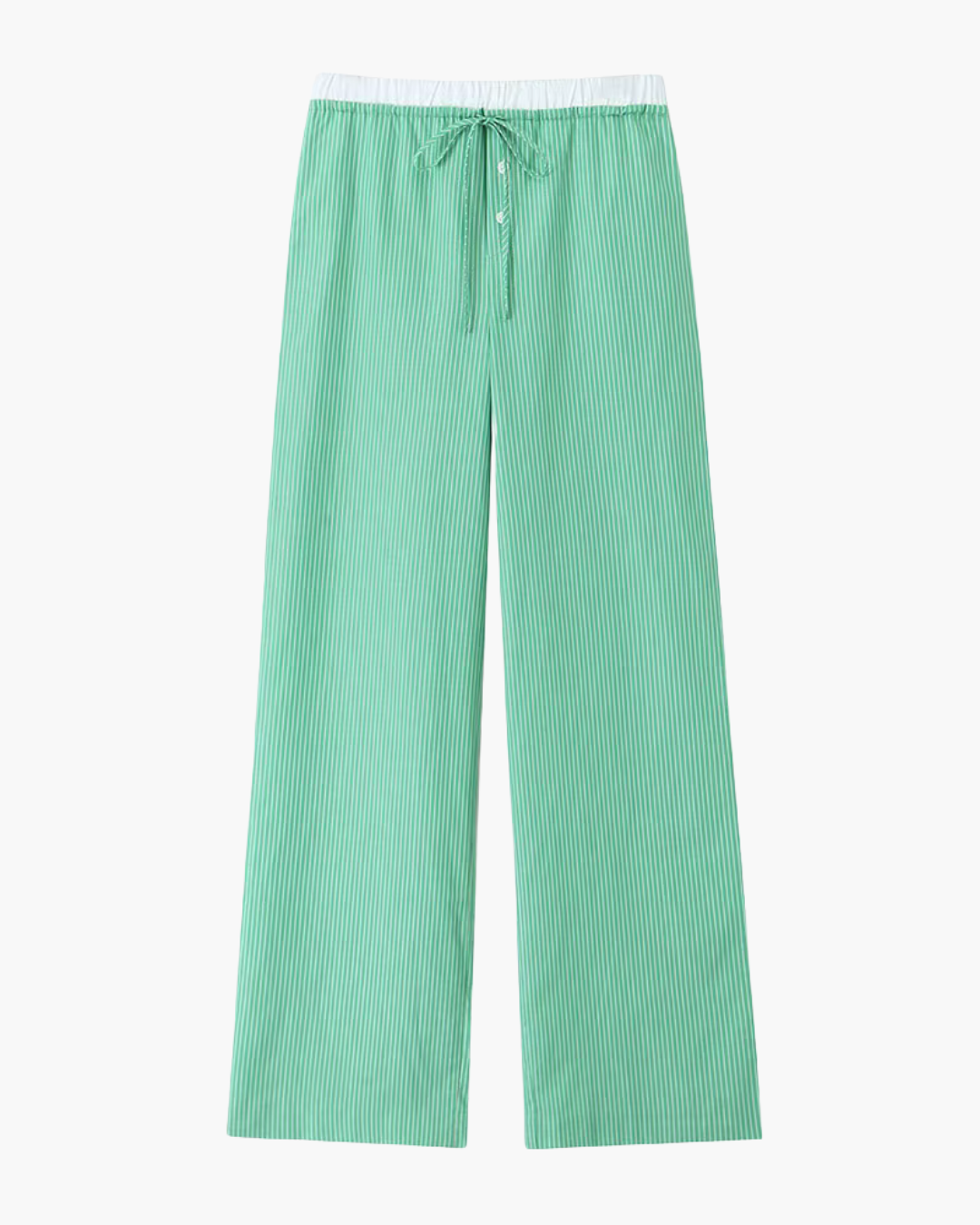 Gestreepte Poplin Shirt en Broek Set voor Dames