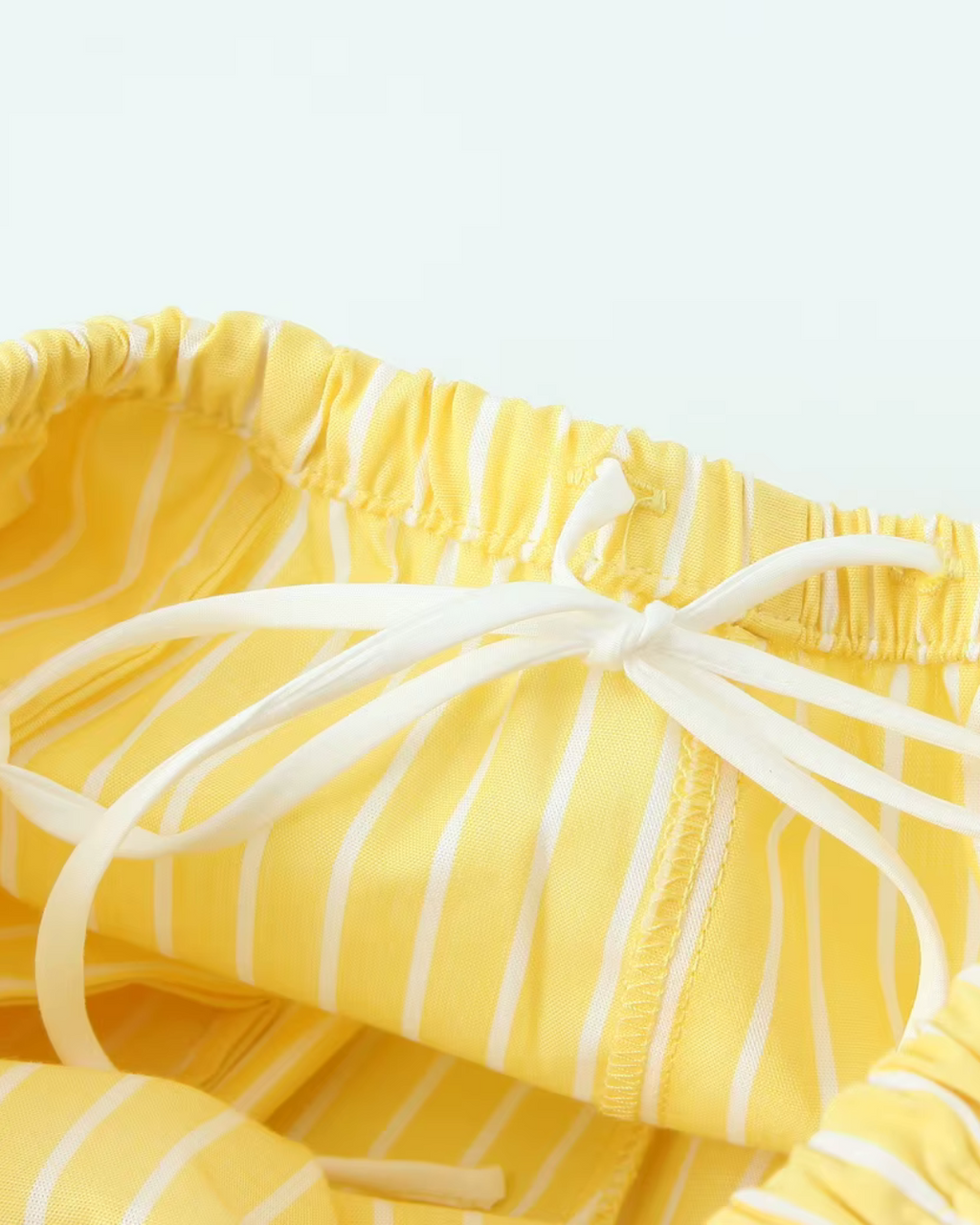 Gele Linnen Blouse en Broek Set voor Dames