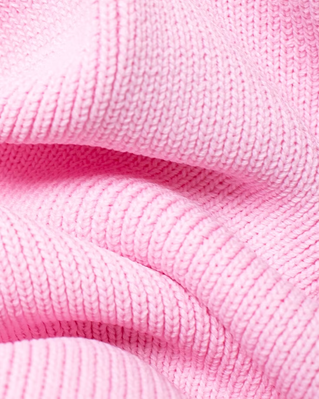 Roze Gebreide Mini Jurk met Strass en O Hals voor Dames