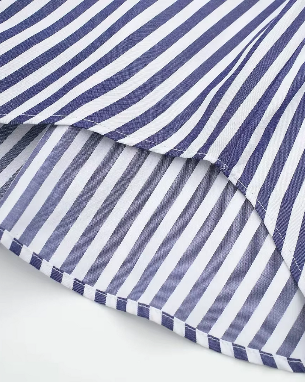 Blauw-Wit Poplin Blouse voor Dames