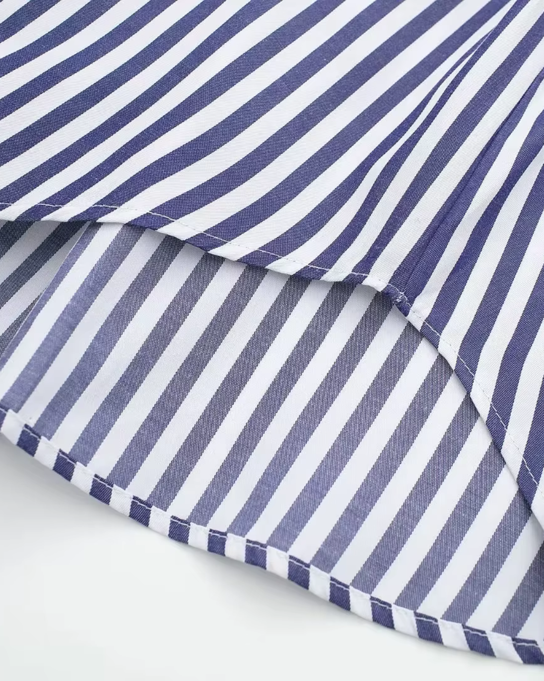 Blauw-Wit Poplin Blouse voor Dames