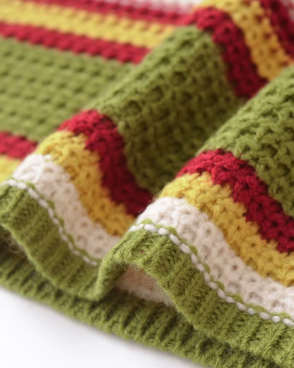 Gestreepte Gehaakte Rugloze Mini-Jurk voor Dames