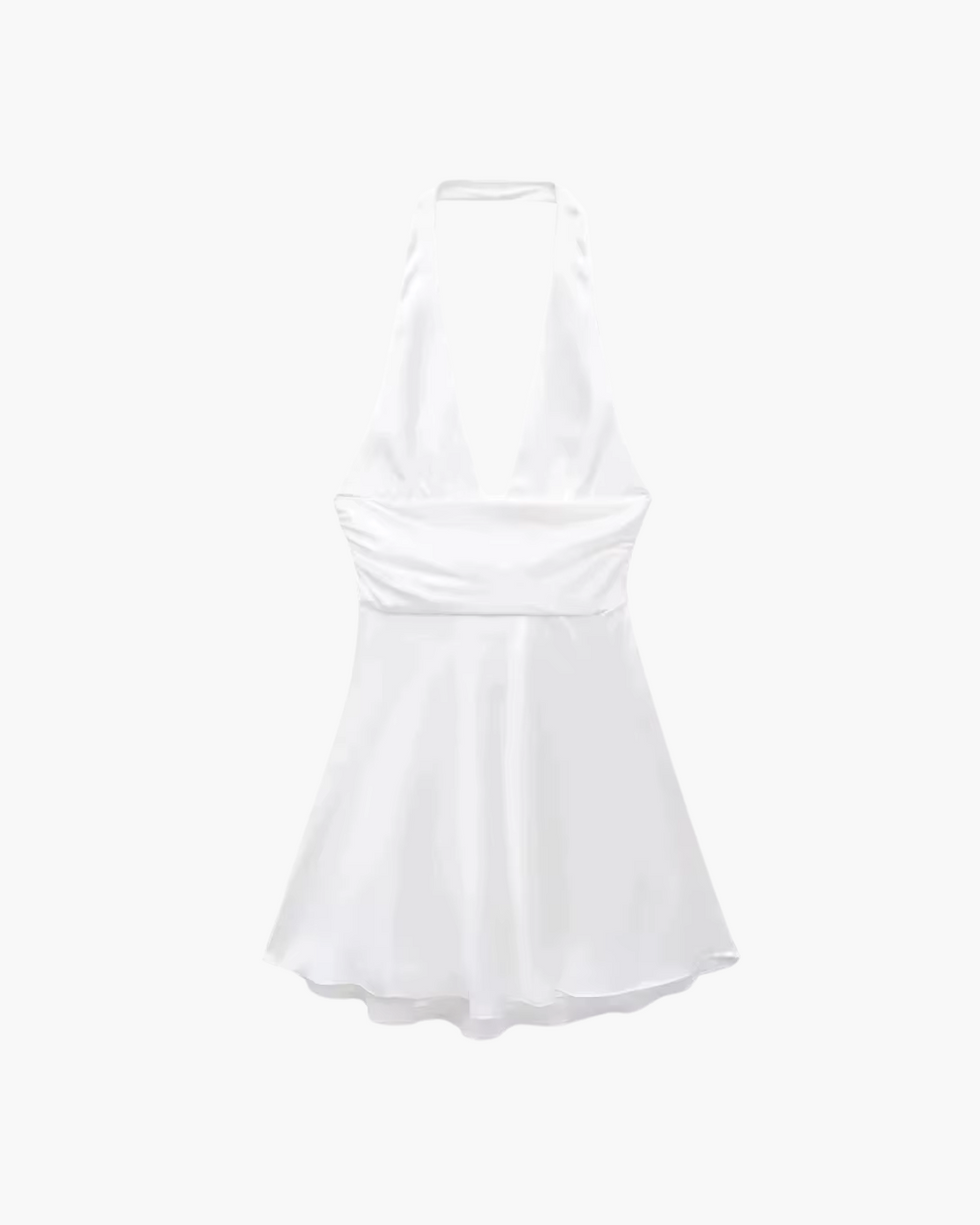 Satijnen Halter Mini-Jurk met Rugstrik voor Dames