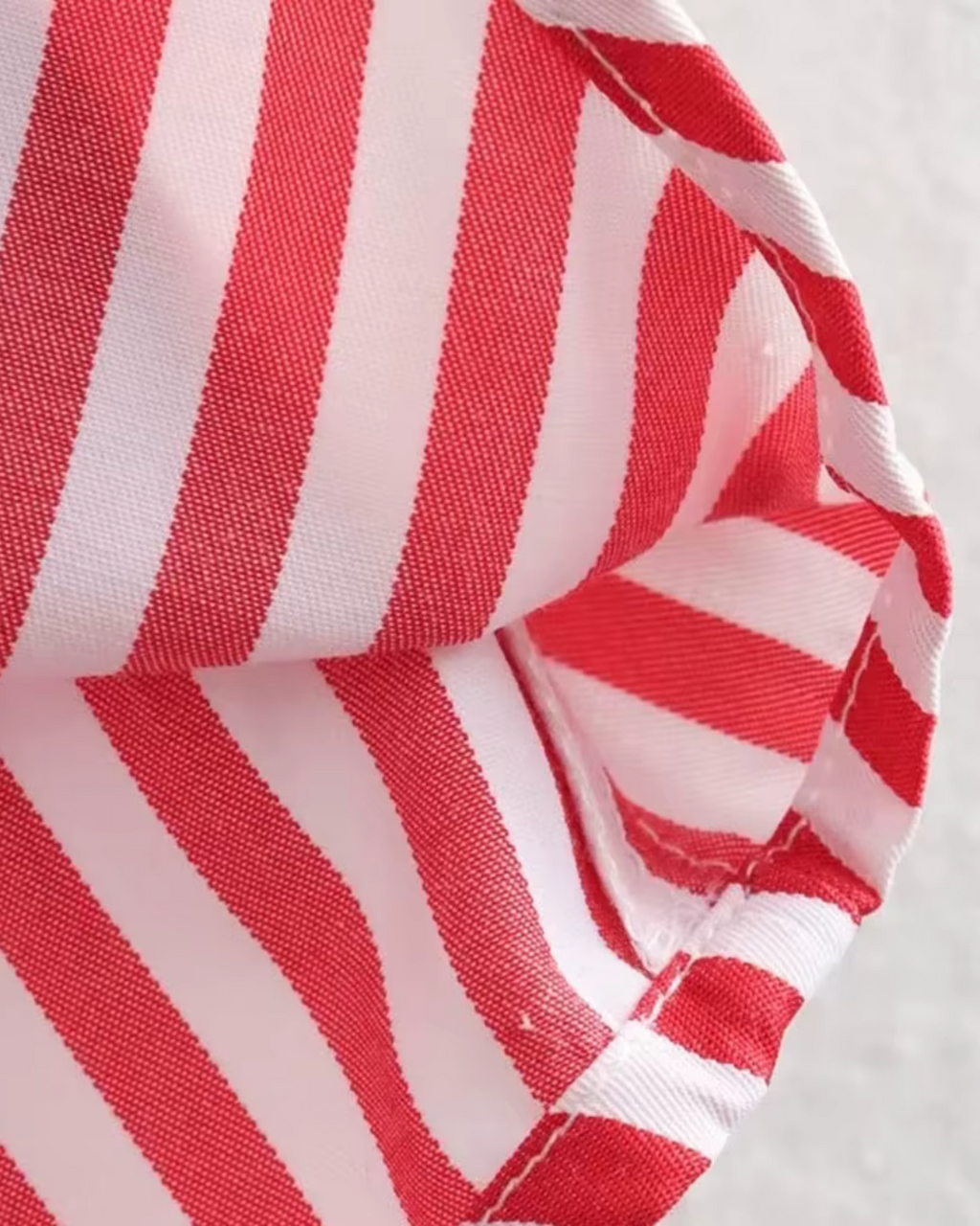 Rode Gestreepte Oversized Popeline Blouse Voor Dames