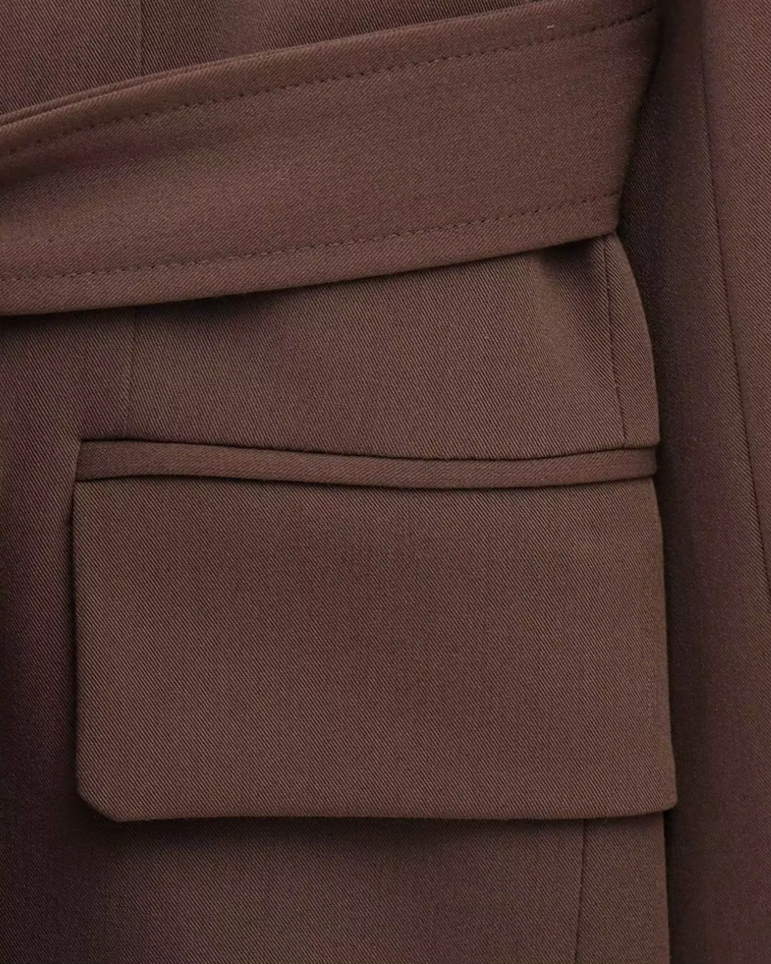 Oversized Bruine Blazer en Pantalon Set met Matching Riem Dames