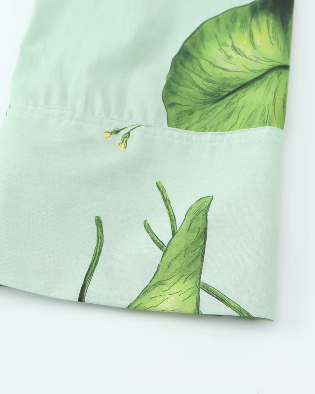 Bedrukte Knopenjurk met Gordel en Lotusprint voor Dames