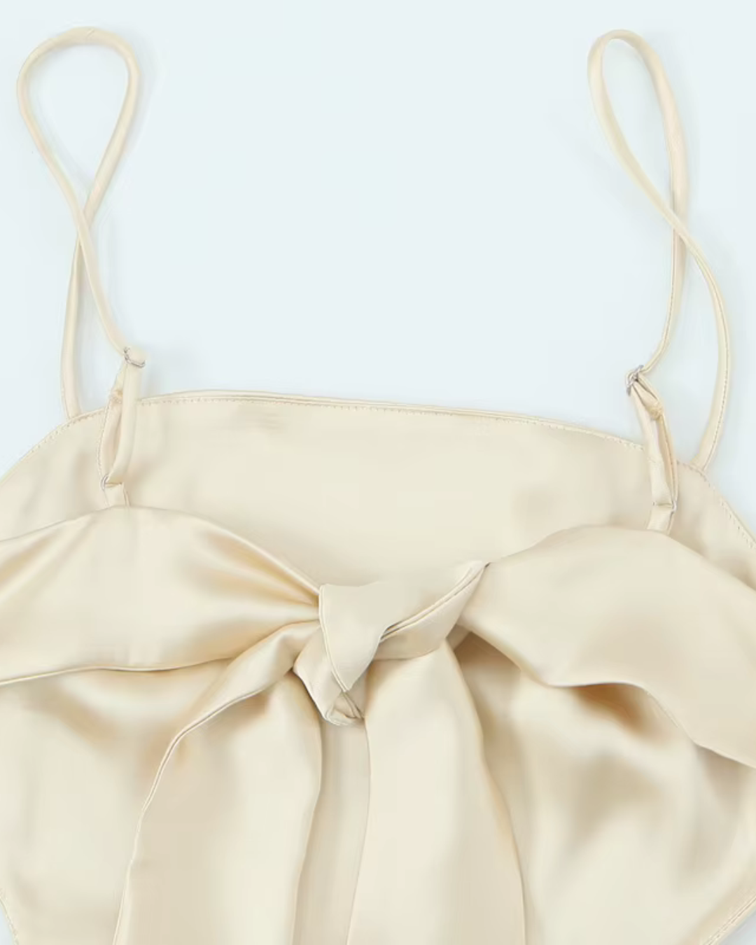 Beige Satijnen Midi Jurk Mouwloos en Backless voor Dames