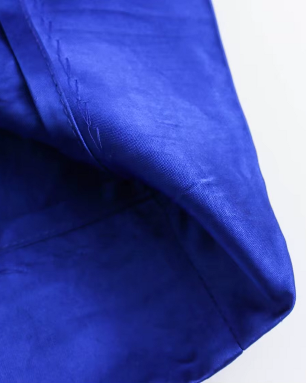 Blauwe Rugloze Satijnen Halter Jurk voor Dames