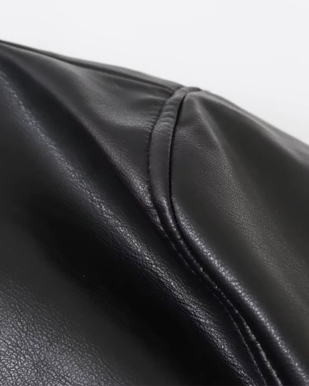 Korte Kunstleren Zwarte Motorjas Voor Dames