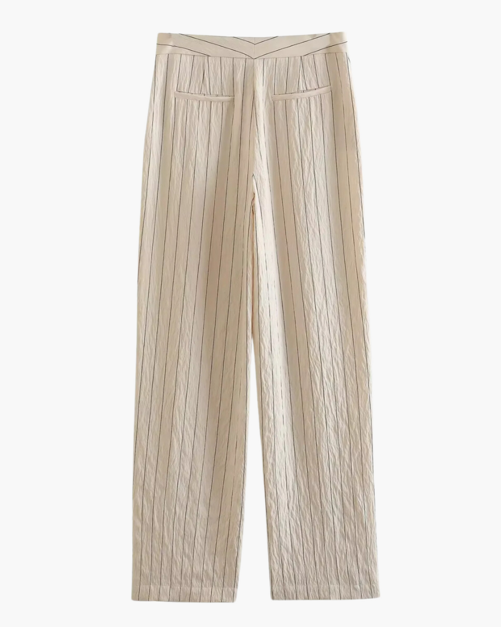 Chique Stijlvolle Crème Pak met Zwarte Strepen en Gouden Knopen voor Dames