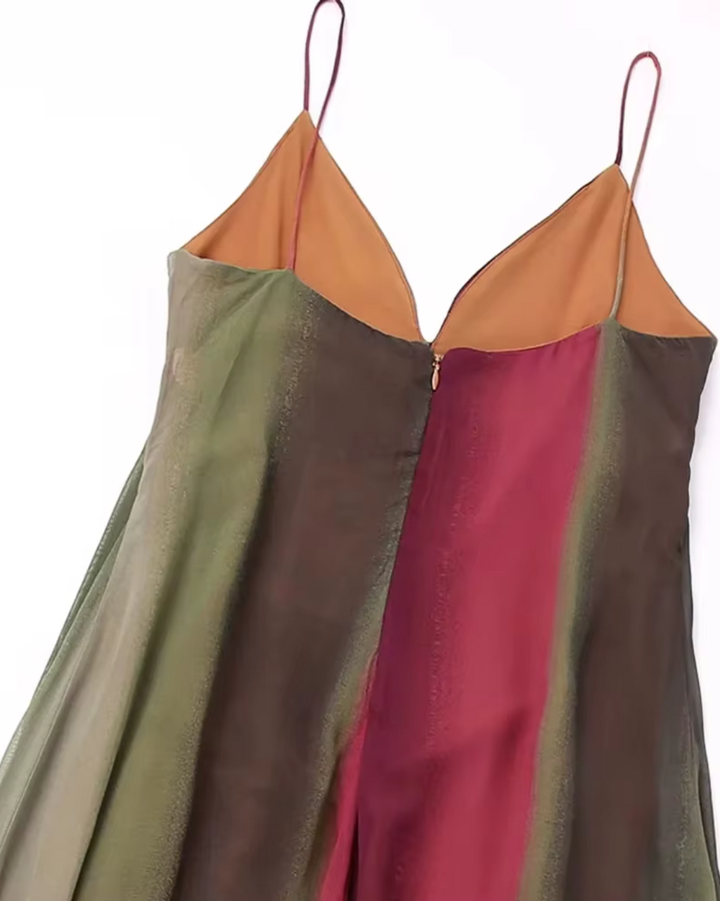 Elegante Tie-Dye Chiffon Jurk met Diepe V-Hals voor Dames