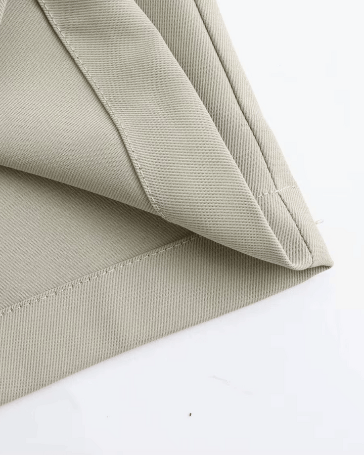 Vintage Beige Casual Pantalon met Hoge Taille voor Dames