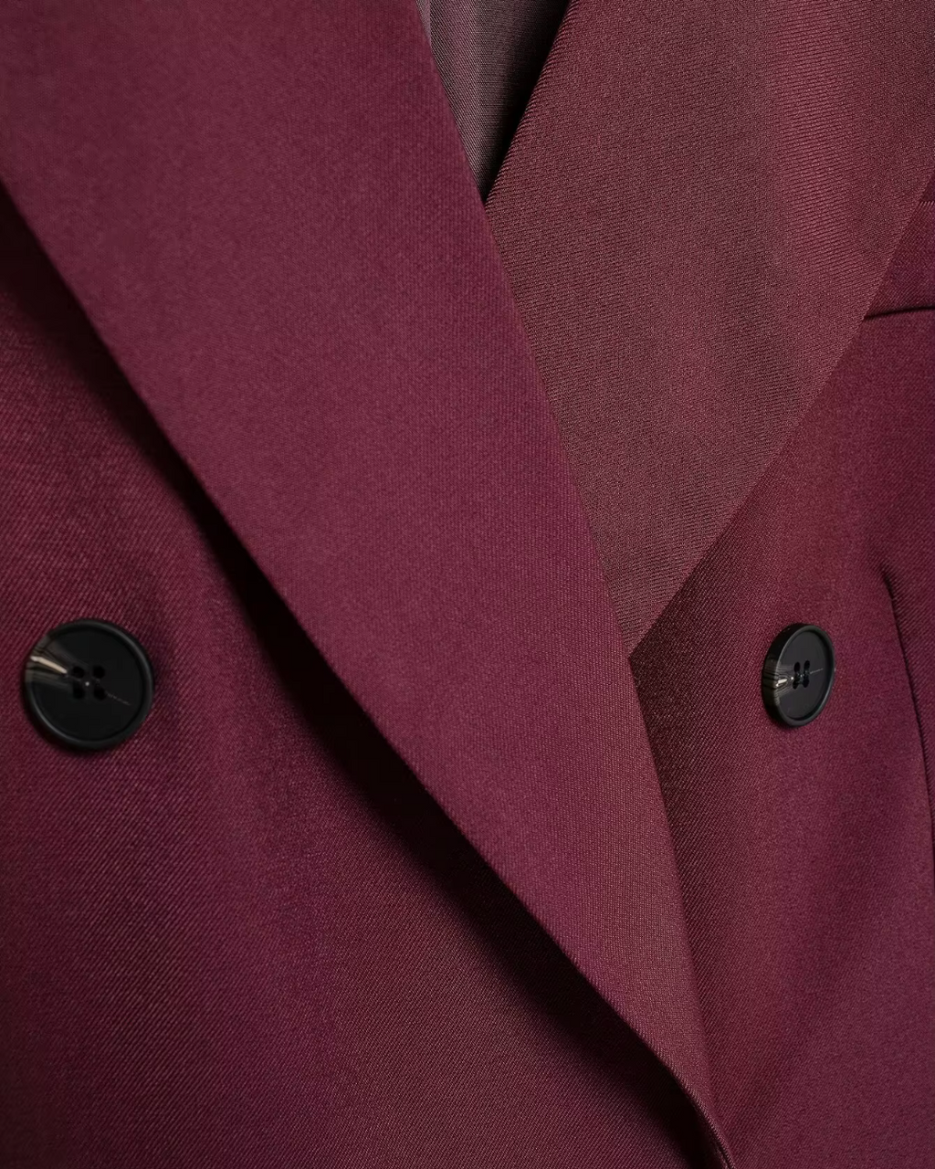 Vintage Bordeaux Rode Blazer en Pantalon Set voor Dames