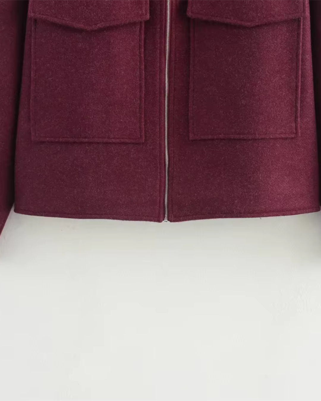 Retro Korte Damesjas met Lange Mouwen en Kraag voor Dames