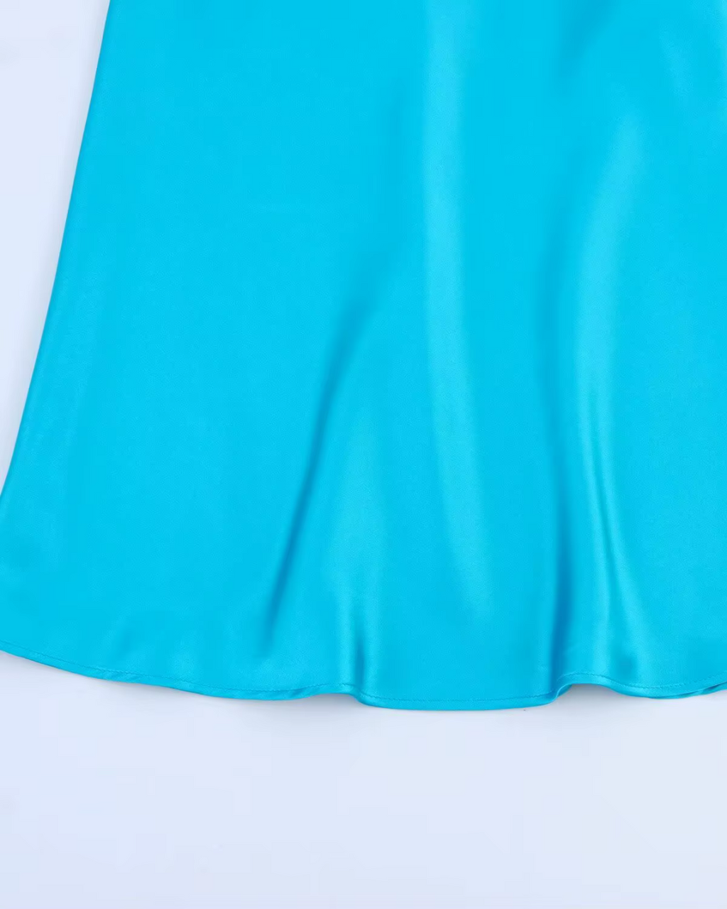 Blauwe Satijnen Jarreteljurk voor Dames