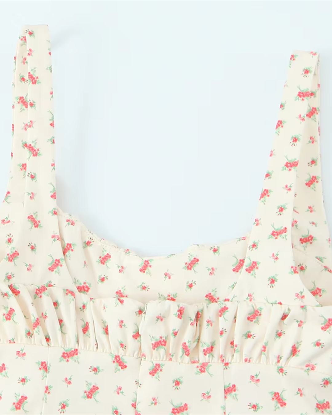 Korte Jurk met Vierkante Kraag en Bloemenprint voor Dames