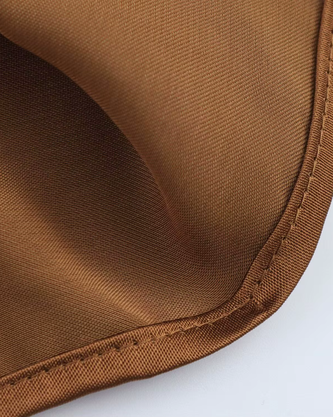 Bruine Satijnen Midi Halterjurk voor Dames