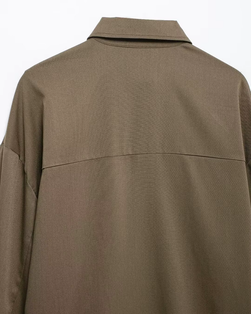 Vintage Bruine Chique Blouse met Verstelbare Knopen voor Dames