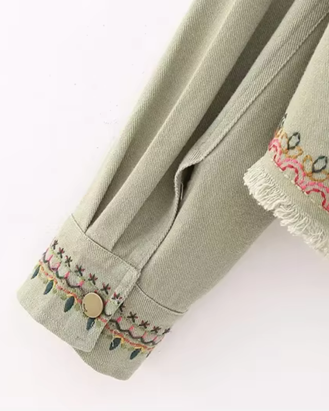 Herfst Mode Vintage Borduurwerk Denim Blouse voor Dames