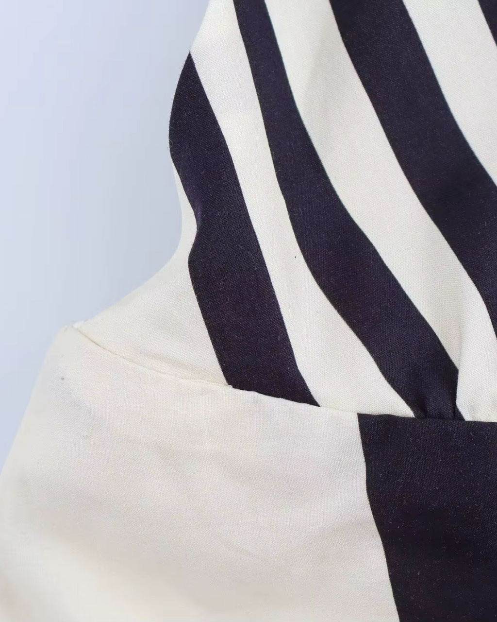 Lange Gestreepte Zomerjurk met V Hals en Rits voor Dames