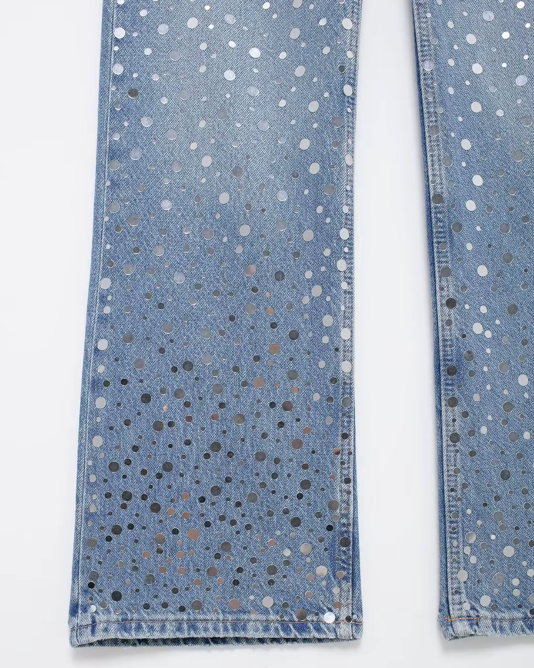 Elegante Wijde Jeans met Pailletten voor Dames