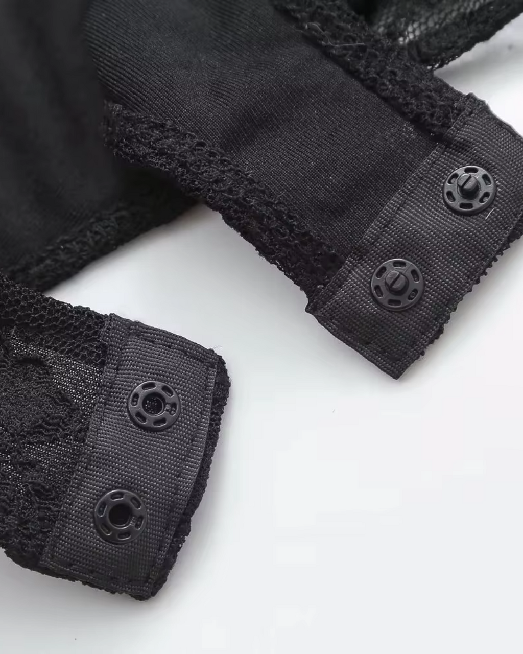 Gebloemde Zwarte Kanten Top en Broek Set voor Dames