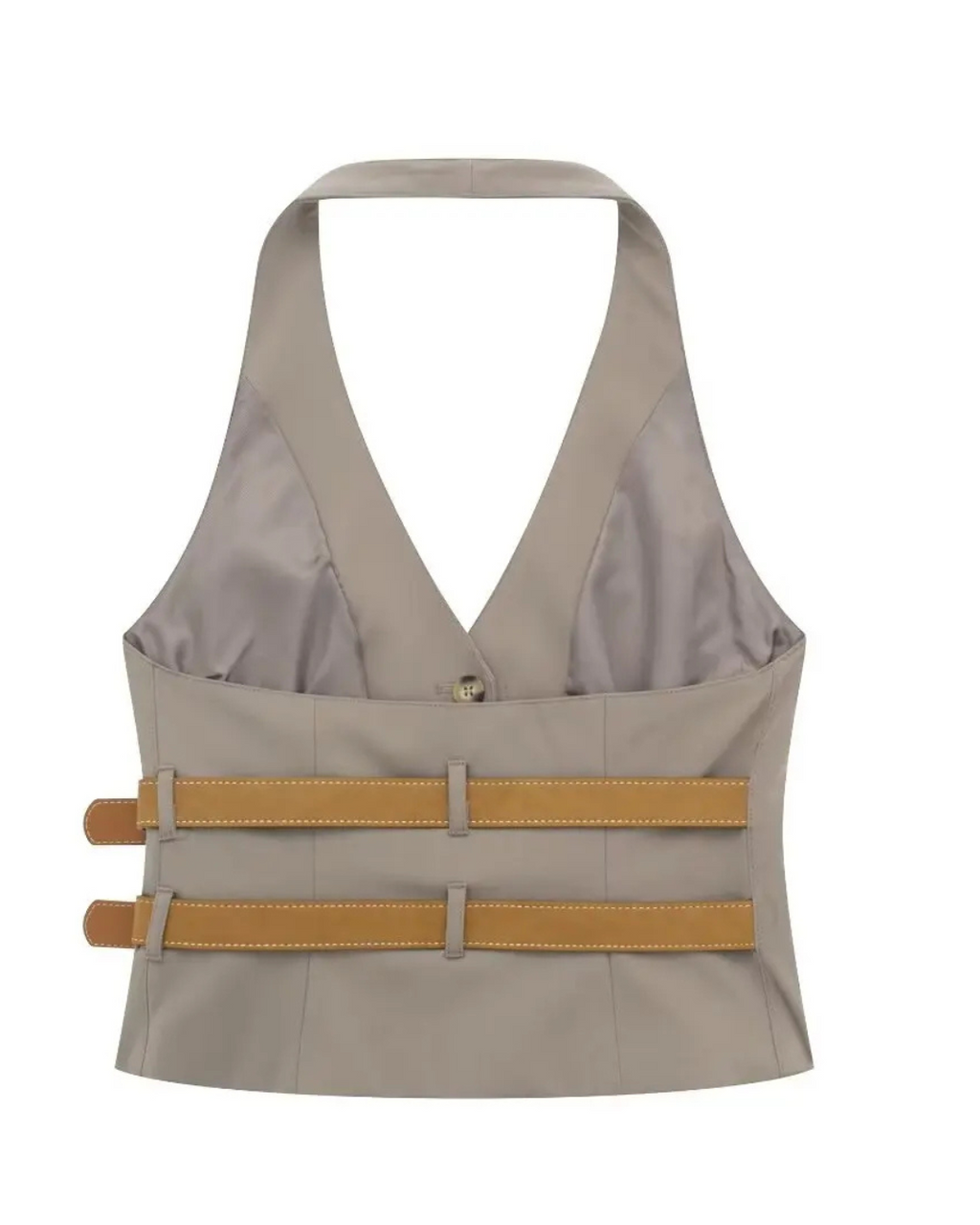 Retro Set met Halter V-Hals Top & Hoge Taille Broek voor Dames