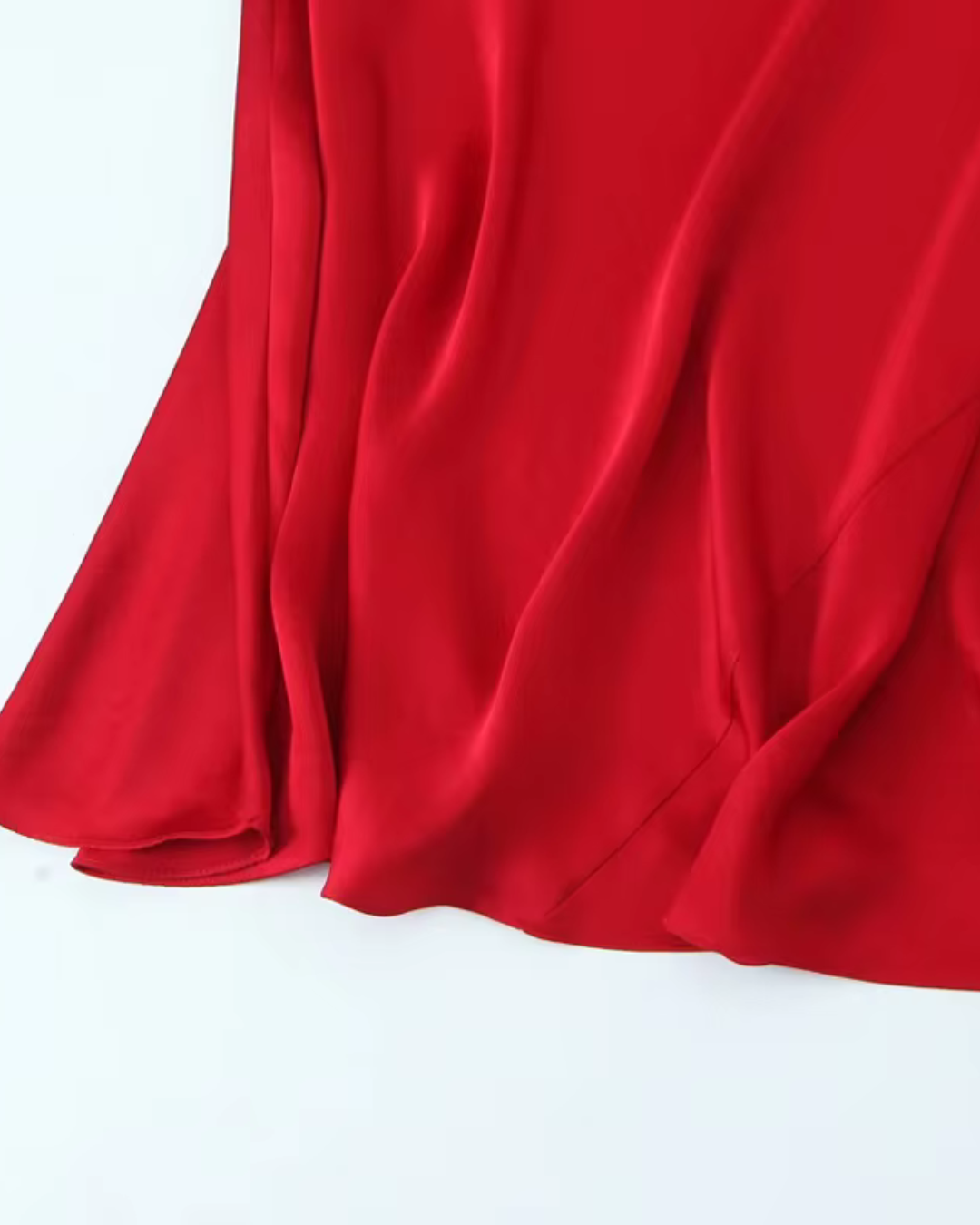 Rode Satijnen Lange Jurk met Spaghetti Bandjes en Open Rug voor Dames